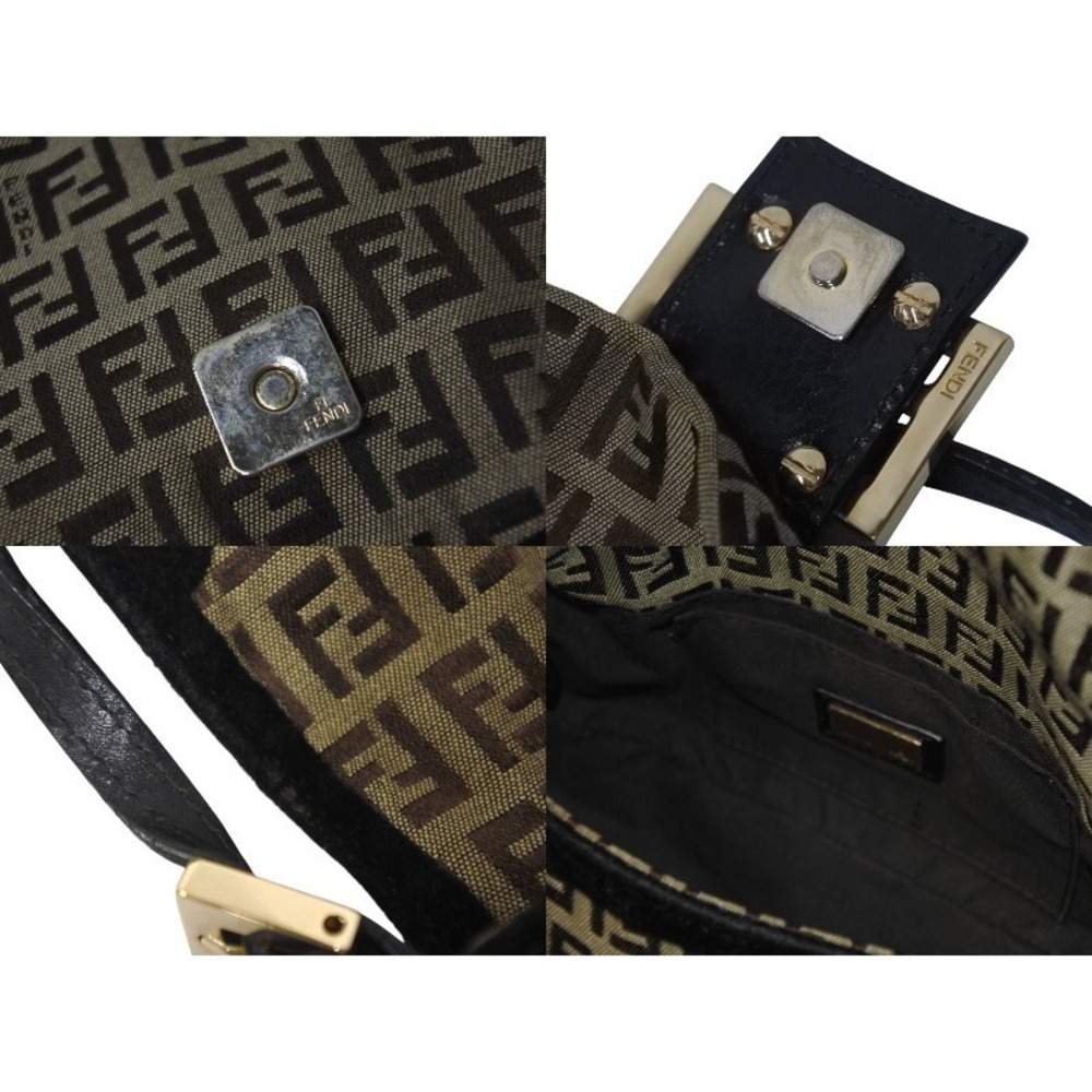 Fendi canvas Zucca Bucket black handbag brown Mamma - Picture 9 of 10